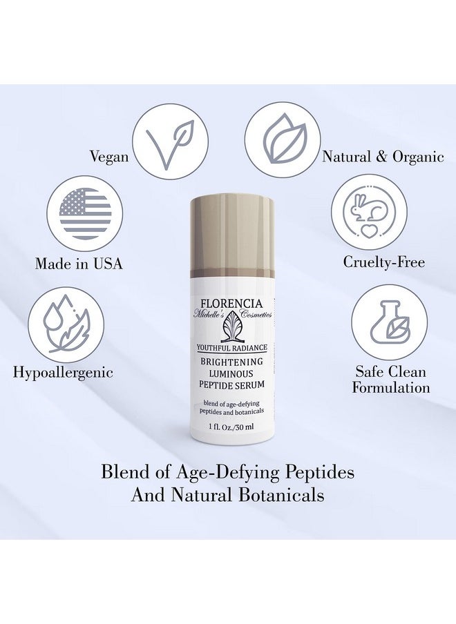 Florencia - Brightening Luminous Peptide Serum Blend Of Agedefying Peptides And Botanicals; Plumps Firms Reduces Wrinkles Evens The Skin Tone1 Oz - Image 1