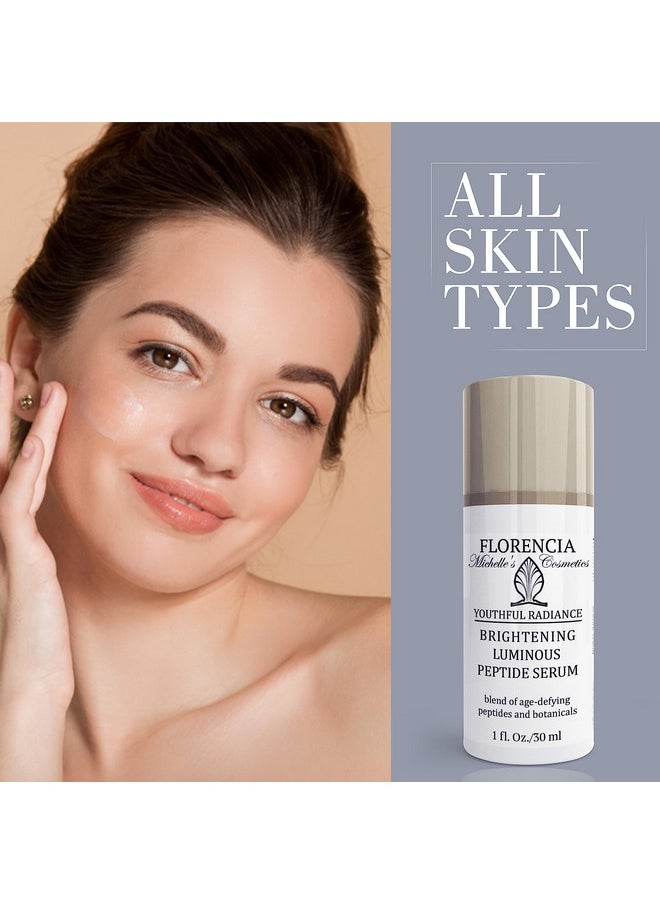 Florencia - Brightening Luminous Peptide Serum Blend Of Agedefying Peptides And Botanicals; Plumps Firms Reduces Wrinkles Evens The Skin Tone1 Oz - Image 1