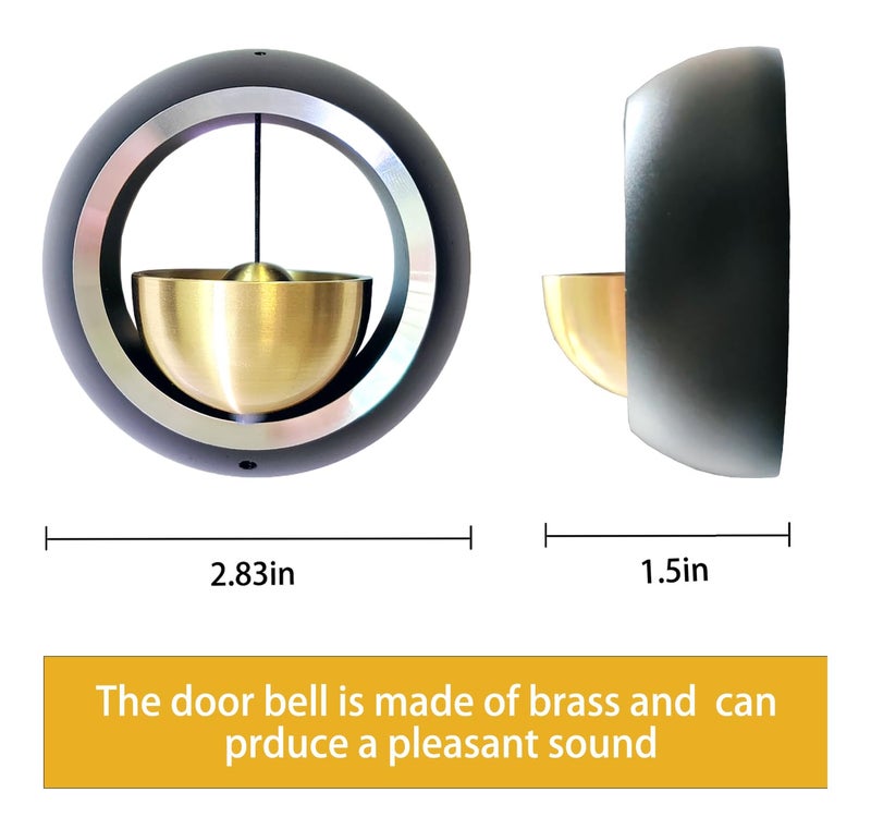 Cizenal Shopkeepers Bell for Door Opening, Door Chime for Business When Entering, Easy to Install Magnetic Doorbell, Unique Business Decorations and Entrance Hanging Decorations- Creative Gift (black) - Image 2