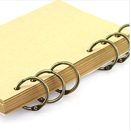 XMHF 50pcs 1-inch Book Rings, Metal Loose Leaf Binder Ring Clips for Notebook Diary Photo Album DIY Planner Bronze - Image 3
