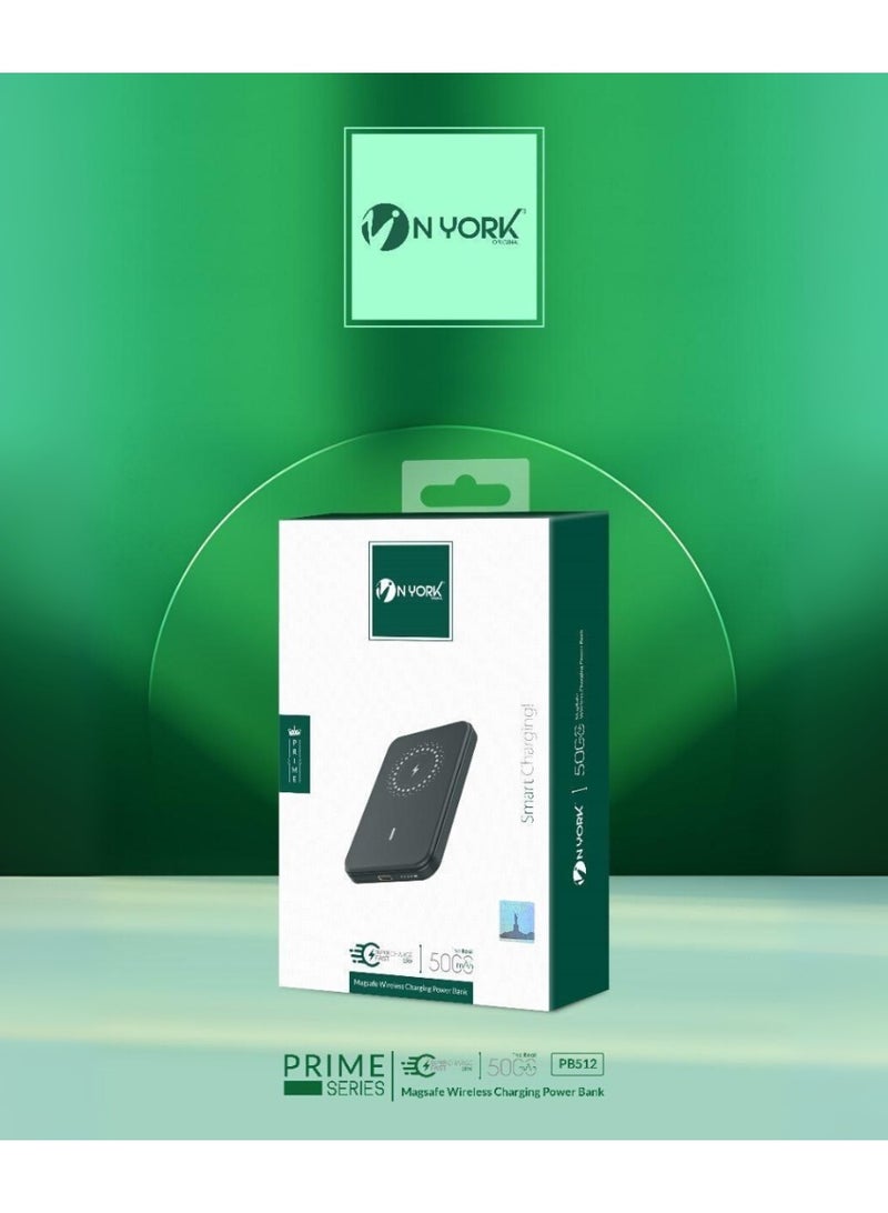 NYORK MagSafe Wireless Charging Power Bank – 5000mAh | Prime Series (Model: PB512) - Image 2