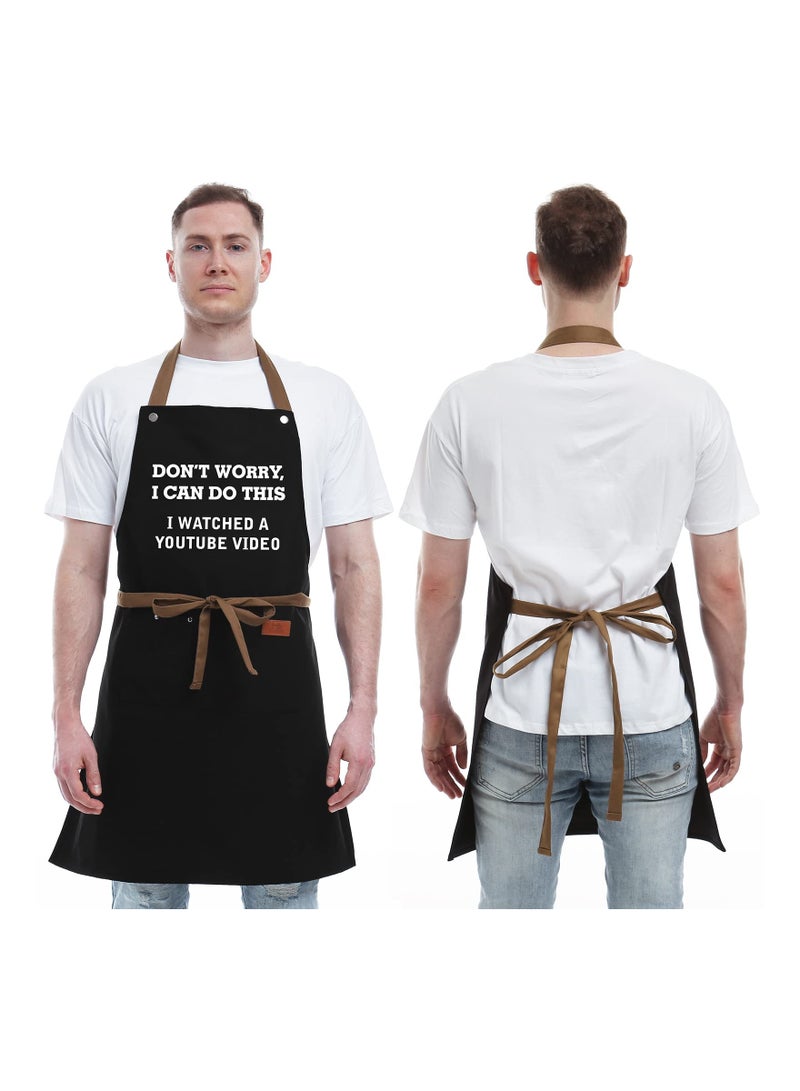 SYOSI مئزر شيف الشواء مع 3 جيوب، مئزر مضحك هدية للمطبخ، مئزر طبخ شيف الشواء، مئزر قابل للتعديل، هدية طهي للمطبخ للزوج، الصديق، الأخ، هدايا فريدة لعيد الميلاد - Image 3