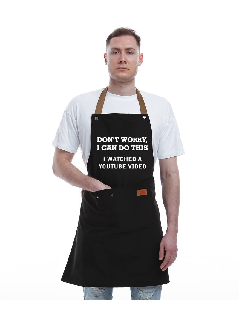 SYOSI مئزر شيف الشواء مع 3 جيوب، مئزر مضحك هدية للمطبخ، مئزر طبخ شيف الشواء، مئزر قابل للتعديل، هدية طهي للمطبخ للزوج، الصديق، الأخ، هدايا فريدة لعيد الميلاد - Image 5