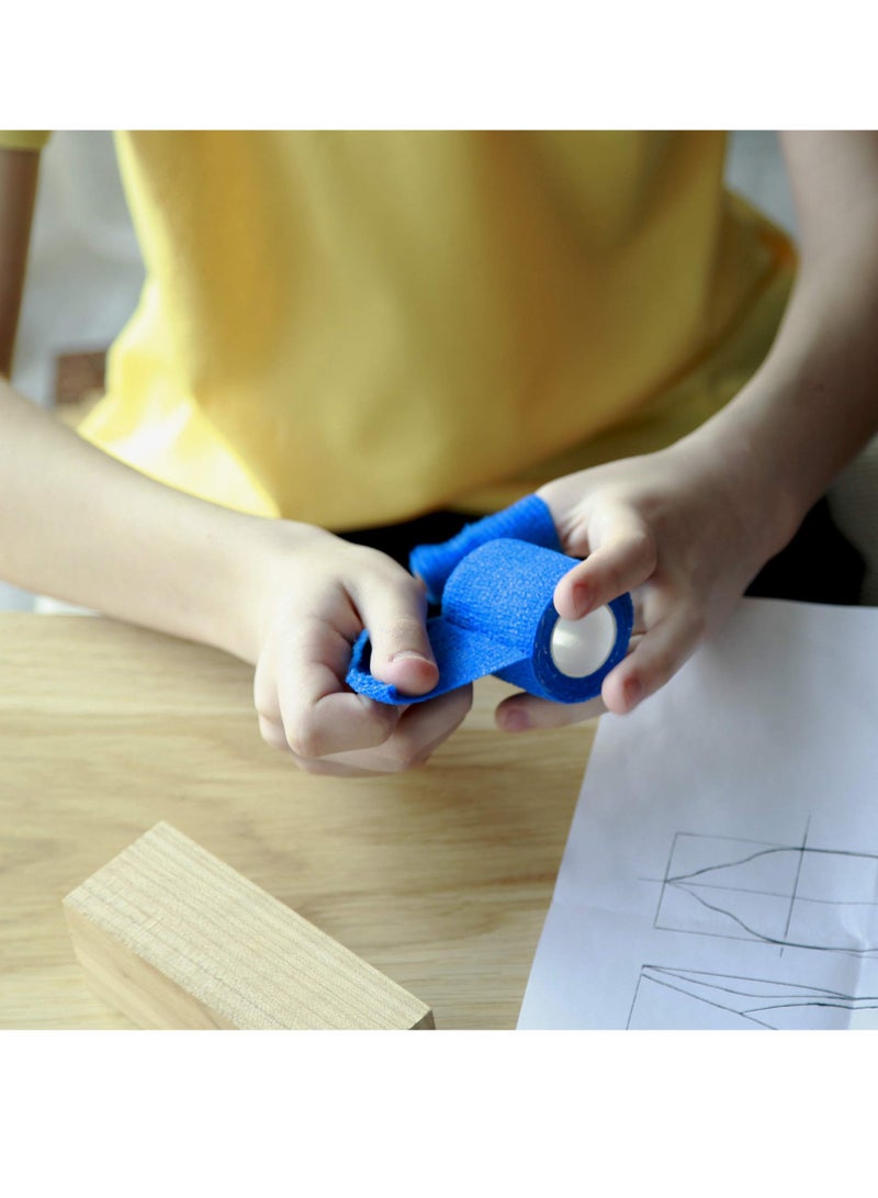 Zikra Adherent Wrap ,Tape Blue Color Cut Resistant Tape, No Cut Tape Self Adhesive Cohesive Bandage for Stretch Athletic Wood Carving - Image 3