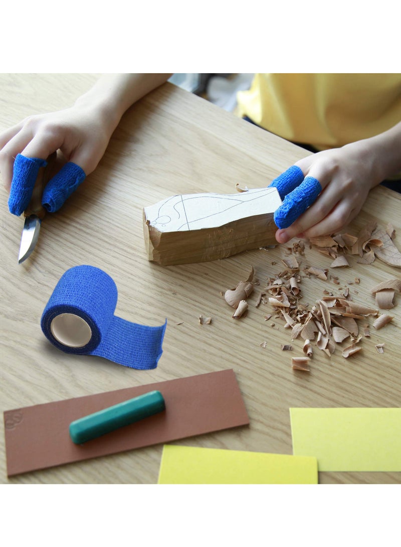Zikra Adherent Wrap ,Tape Blue Color Cut Resistant Tape, No Cut Tape Self Adhesive Cohesive Bandage for Stretch Athletic Wood Carving - Image 5