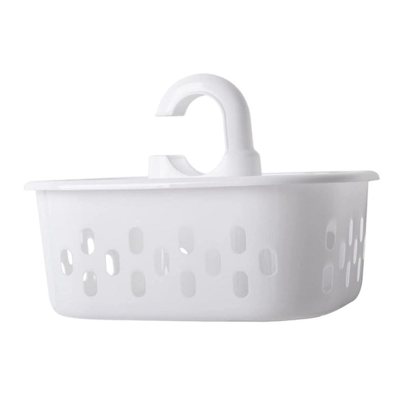 Portable Shower Storage Basket with Ergonomic Handle for Bathroom Dorm Organization White - Image 2