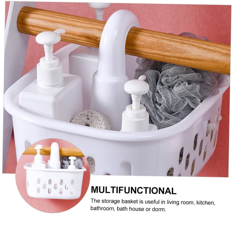 Portable Shower Storage Basket with Ergonomic Handle for Bathroom Dorm Organization White - Image 5