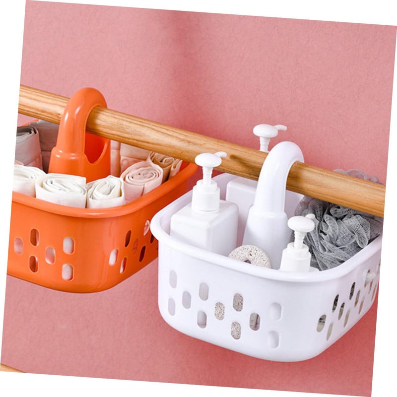 Portable Shower Storage Basket with Ergonomic Handle for Bathroom Dorm Organization White - Image 4