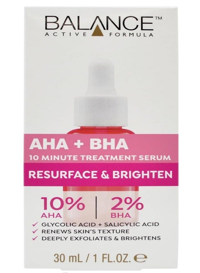 Balance Active Formula سيروم إعادة تشكيل وإشراق بتركيز AHA 10% + BHA 2% من بالانس أكتيف فورمولا مع حمض الجليكوليك وحمض الساليسيليك. يجدد نسيج البشرة. يقشر بعمق ويضيء، 30 مل (عبوة من 1) - Image 1