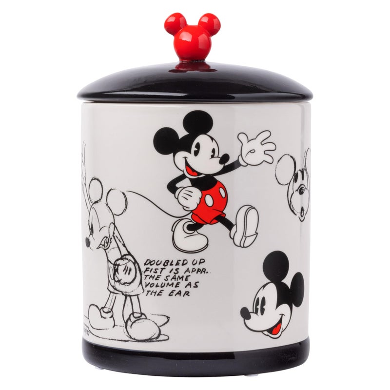 Silver Buffalo Disney Vintage Mickey Mouse Sketches Ceramic Cookie Snack Jar (Large) - Image 1