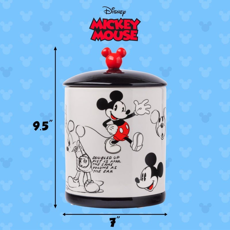 Silver Buffalo Disney Vintage Mickey Mouse Sketches Ceramic Cookie Snack Jar (Large) - Image 2