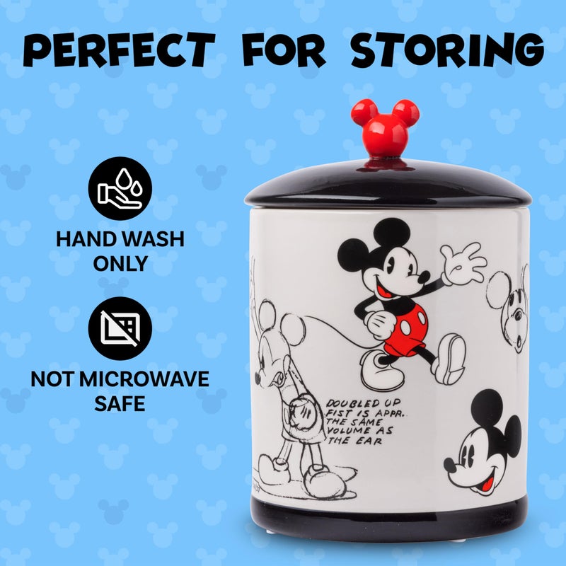 Silver Buffalo Disney Vintage Mickey Mouse Sketches Ceramic Cookie Snack Jar (Large) - Image 4