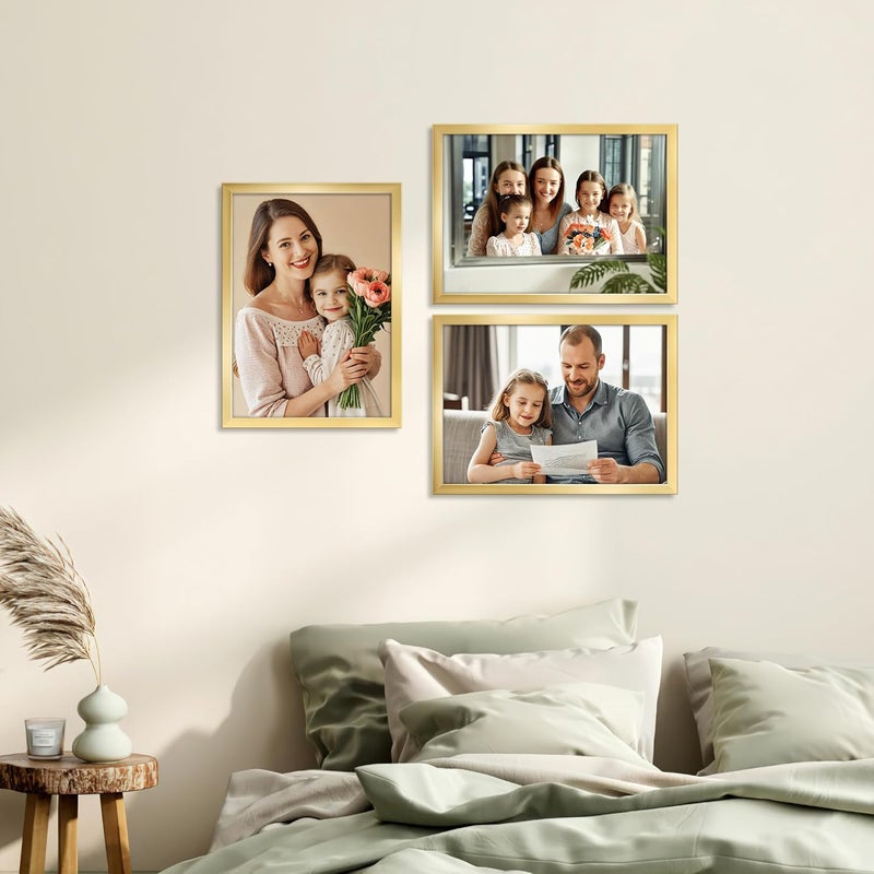 جيفت جاردن إطار الصورة الذهبي Giftgarden مقاس A4، إطار DIN A4 للصور واللوحات مقاس 21 × 29.7 سم، إطار صورة فردي لرسومات الأطفال، الأعمال الفنية، الشهادات، المستندات - Image 3