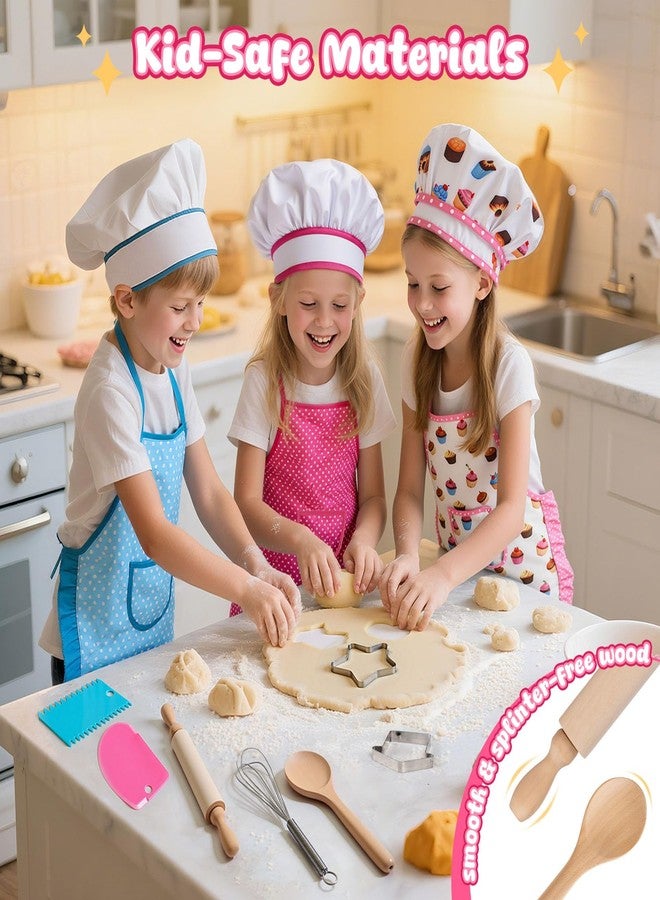 LovesTown Kids Cooking and Baking Sets, 32PCS Kids Chef Hat and Apron Pretend Play Toys for Toddler Gifts for Boys Girls Ages 3-8 - Image 5