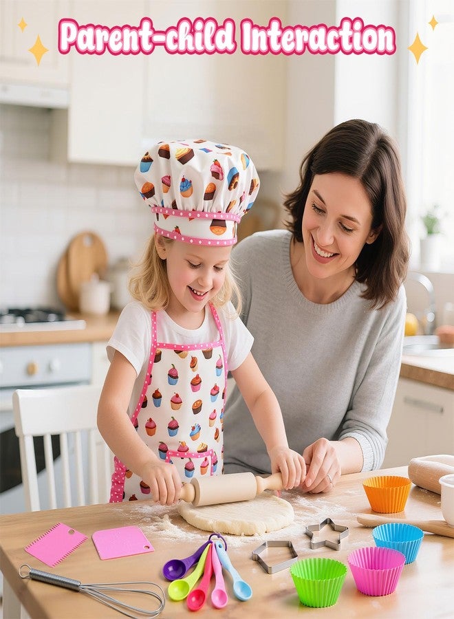 LovesTown Kids Cooking and Baking Sets, 32PCS Kids Chef Hat and Apron Pretend Play Toys for Toddler Gifts for Boys Girls Ages 3-8 - Image 2
