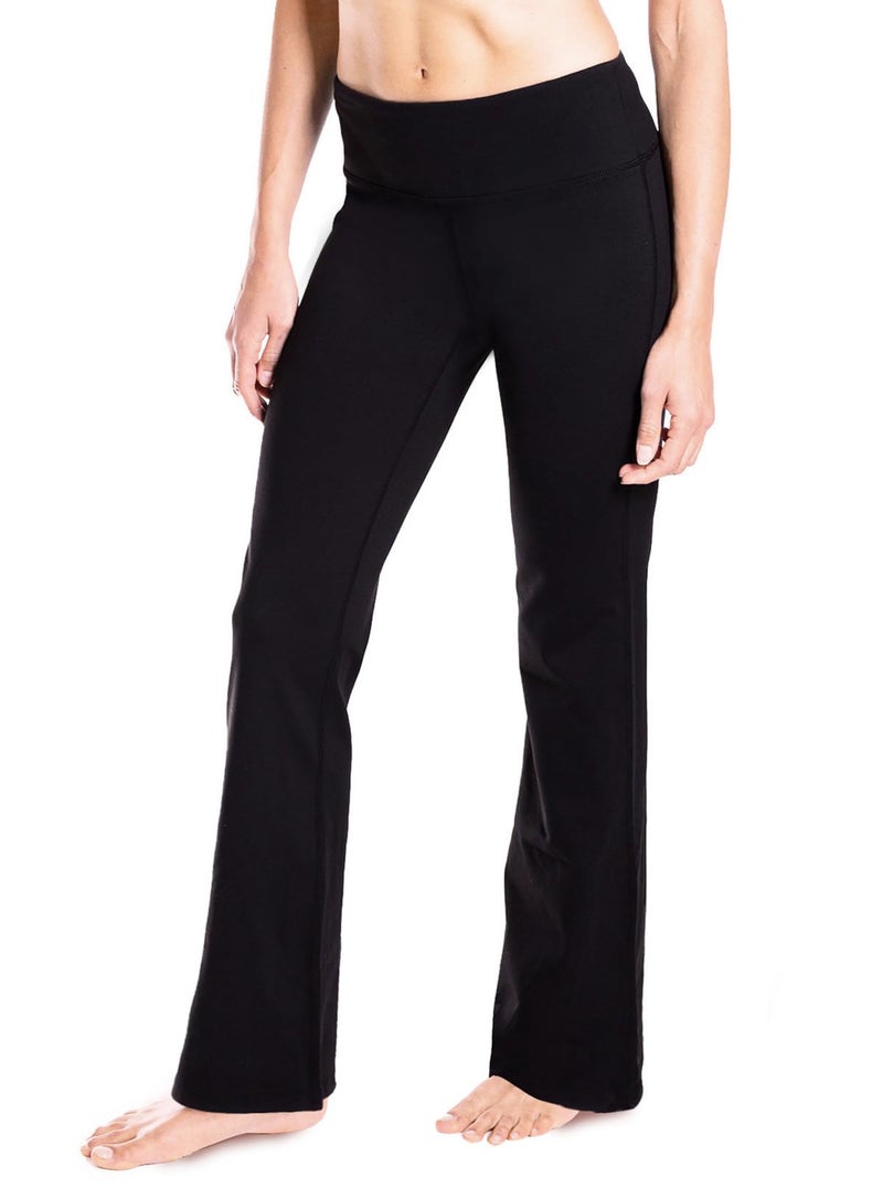 YogipacePetite Womens Bootcut Yoga Pants Long Workout Pant27BlackSize L