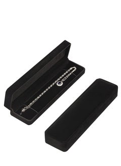 Long Velvet Jewelry Chain Necklace Gift Box Set, Bracelet Storage Case, Jewelry Display Box for Wedding, Engagement, Proposal, Birthday and Anniversary 1 Piece (Black)