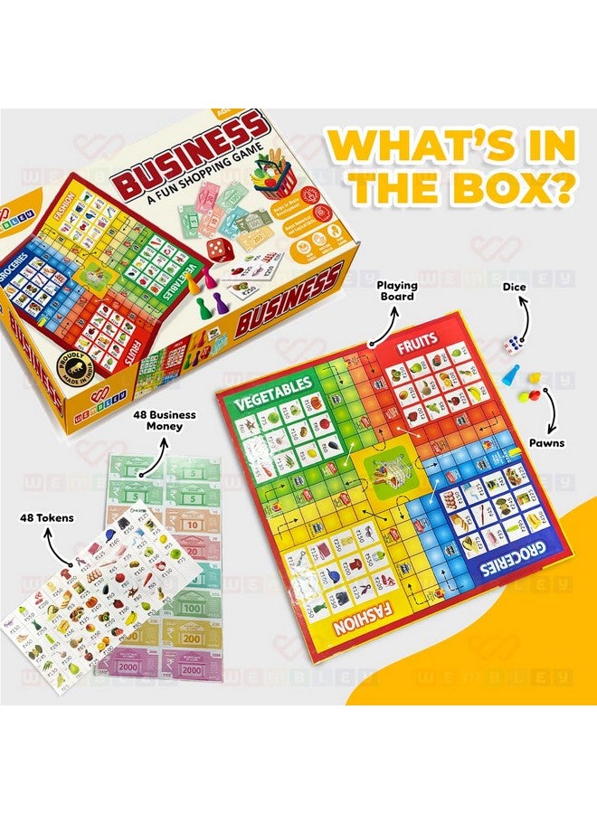 Wembley Business Board Game Set for Kids Adults with Business Money for 2 to 4 Players | Help to Boost Decision Making Strategic Thinking | Indoor Game | Develop Numerical & Logical Skills - Image 2