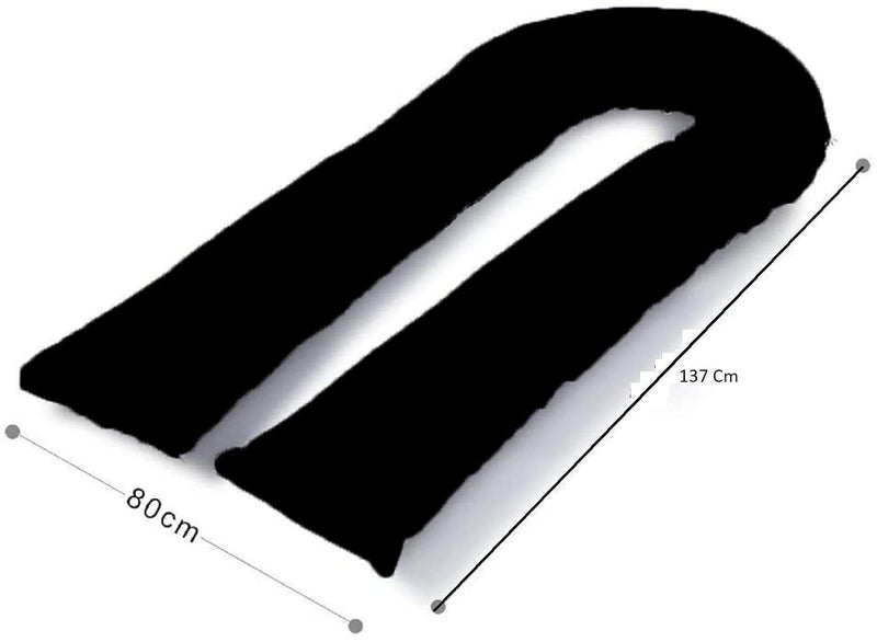 PumPum Pregnancy Pillow with Velvet Cover UShape Full Body Pillow Maternity Support Pillow Cushion Pillow for Pregnant WomenBlack - Image 2
