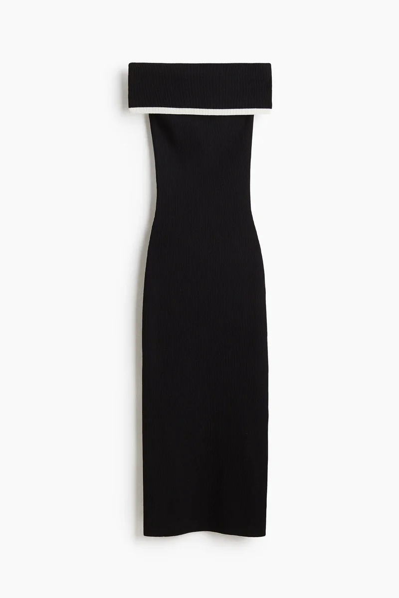 H&M Ribbed off-the-shoulder dress