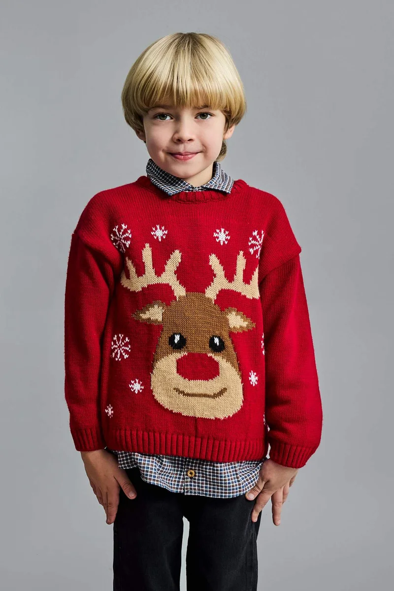 Defacto Baby Boy Christmas Themed Regular Fit Pullover