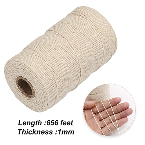 Vivifying Butchers Twine, 656 Feet 3Ply Food Safe Cotton Bakers Twine String for Tying Meat, Making Sausage, Trussing Turkey, Roasting, Cooking and Packing(Beige) - Image 3