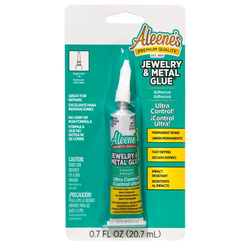 Aleene's 21709 Jewelry & Metal Glue, 0.7 oz - Instant Adhesive, Permanent Bond, Waterproof, Dries Clear, Ideal for Repairs - Image 1