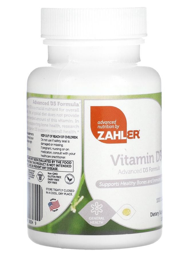 Zahler Vitamin D3 Advanced D3 Formula 25 mcg (1000 IU) 120 Softgels - Image 2