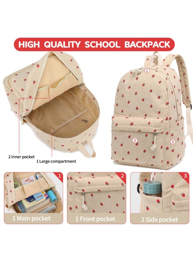 LODROC School Backpack Girls & Boys Teenagers Lightweight Backpack Women for School Water-Repellent Daypack Bookbag College Work, with Lunch Box Pencil Bag - Image 4