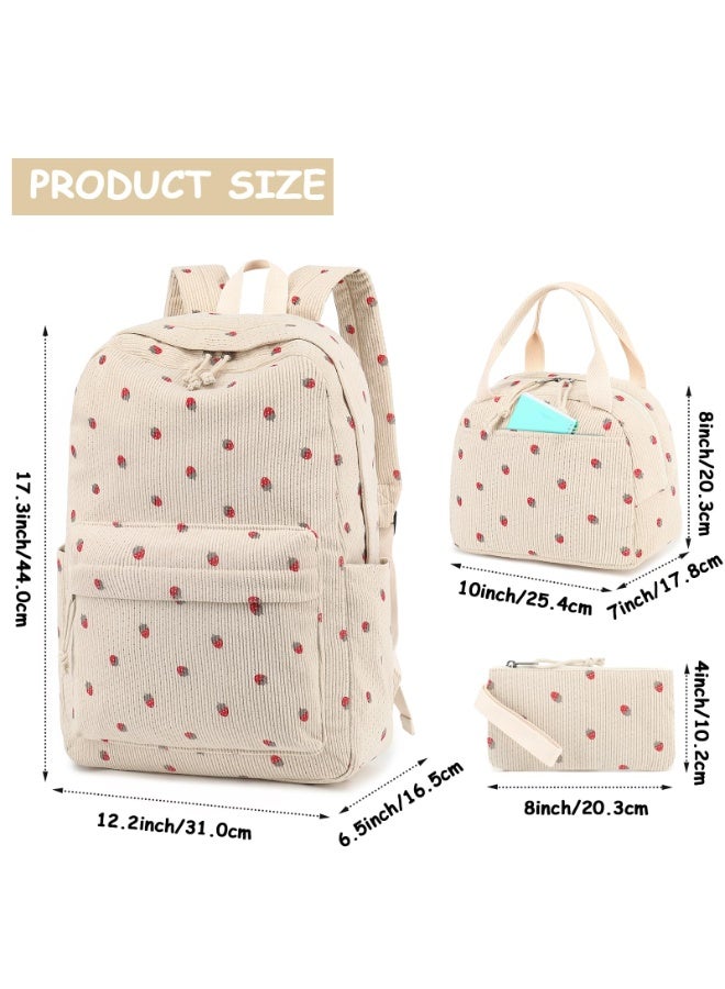 LODROC School Backpack Girls & Boys Teenagers Lightweight Backpack Women for School Water-Repellent Daypack Bookbag College Work, with Lunch Box Pencil Bag - Image 3