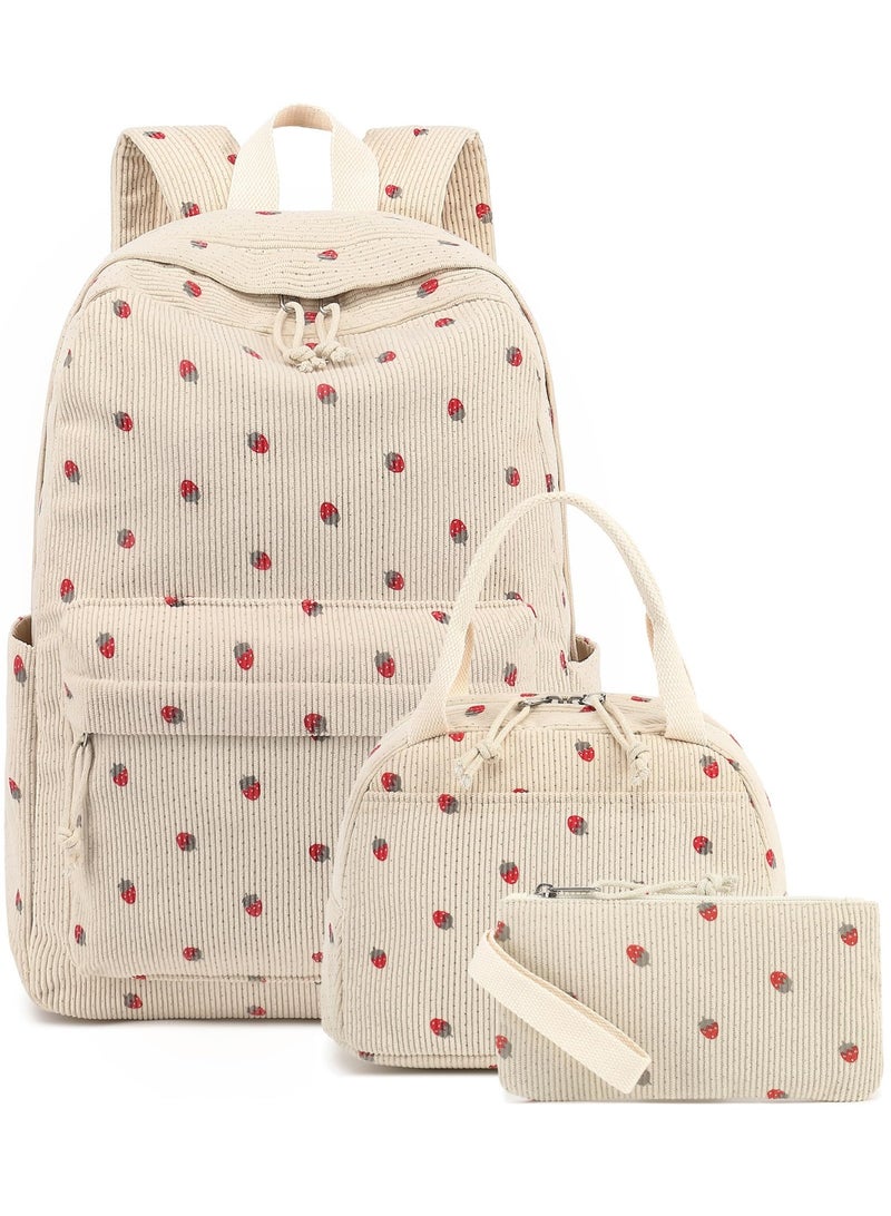 LODROC School Backpack Girls & Boys Teenagers Lightweight Backpack Women for School Water-Repellent Daypack Bookbag College Work, with Lunch Box Pencil Bag - Image 1
