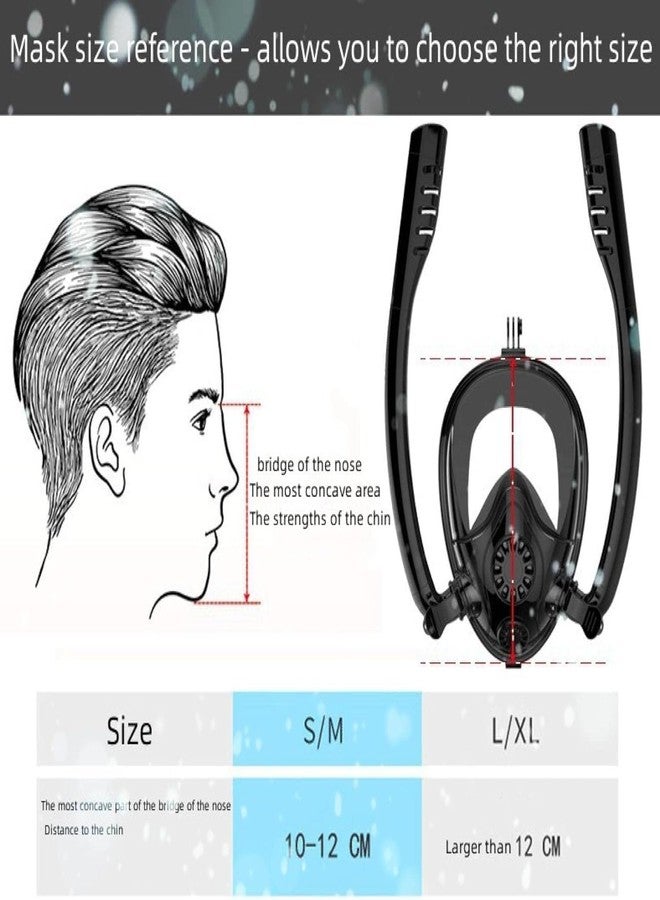 MUGATH Upgraded Snorkeling Mask Adult Men and Women Swimming Mask Double Breathing Tube Silicone Full Dry Snorkeling Mask ,Safe Breathing,, Anti-Fog Scuba Diving Goggles Equipment (S/M, Black) - Image 4