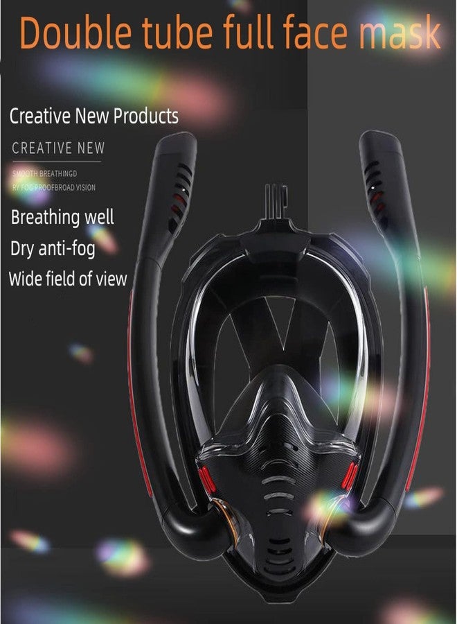 MUGATH Upgraded Snorkeling Mask Adult Men and Women Swimming Mask Double Breathing Tube Silicone Full Dry Snorkeling Mask ,Safe Breathing,, Anti-Fog Scuba Diving Goggles Equipment (S/M, Black) - Image 2