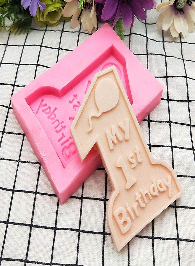Fewo Number 1 Silicone Fondant Mold, 1st Birthday Chocolate Candy Sugar Craft Mold Happy Birthday Handmade Candle Mold for Cake Topper Decoration Kids Party Supplies Gift - Image 3