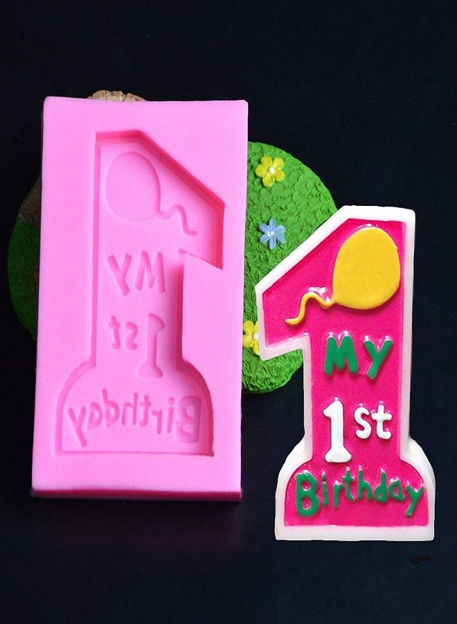 Fewo Number 1 Silicone Fondant Mold, 1st Birthday Chocolate Candy Sugar Craft Mold Happy Birthday Handmade Candle Mold for Cake Topper Decoration Kids Party Supplies Gift - Image 4