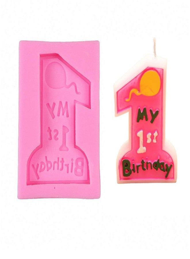 Fewo Number 1 Silicone Fondant Mold, 1st Birthday Chocolate Candy Sugar Craft Mold Happy Birthday Handmade Candle Mold for Cake Topper Decoration Kids Party Supplies Gift - Image 1