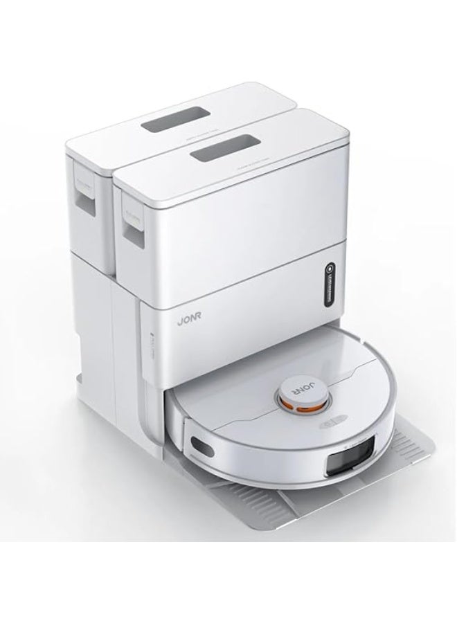 JONR T5 Pro Gen 2 15000Pa Robot Vacuum Cleaner with Mop Function, Suction Power (Upgrade from T5 Pro) with Hot Air Drying, Anti-Tangle Side Brush, Obstacle Avoidance, LiDAR Navigation, All-in-One Dock
