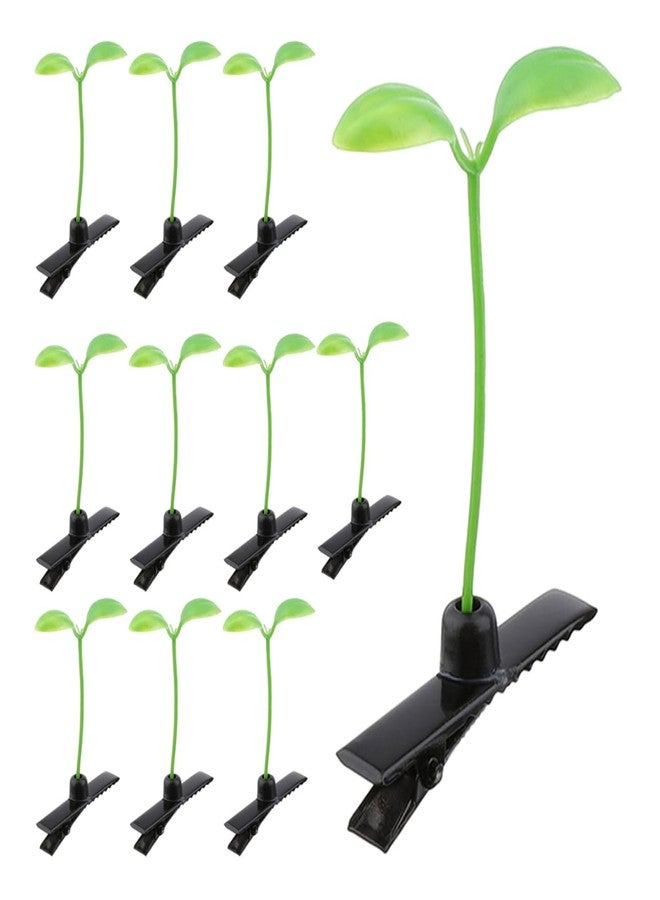 HOLIDYOYO 40Pcs Bean Sprout Hair Clip Green Plant Hair Clips Pea Hairpin Grass Hair Barrette Cute Grass Hairpiece for Girls Women Home Party - Image 1