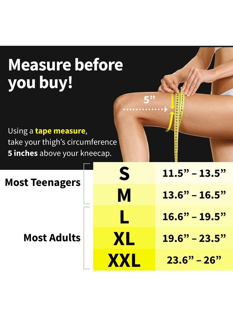Knee Support for Women/Men, Knee Brace Compression Sleeve Support for Arthritis, Joint Pain, Ligament Injury, Meniscus Tear, ACL, MCL, Tendonitis, Running, Squats, Sports, Black - Image 5