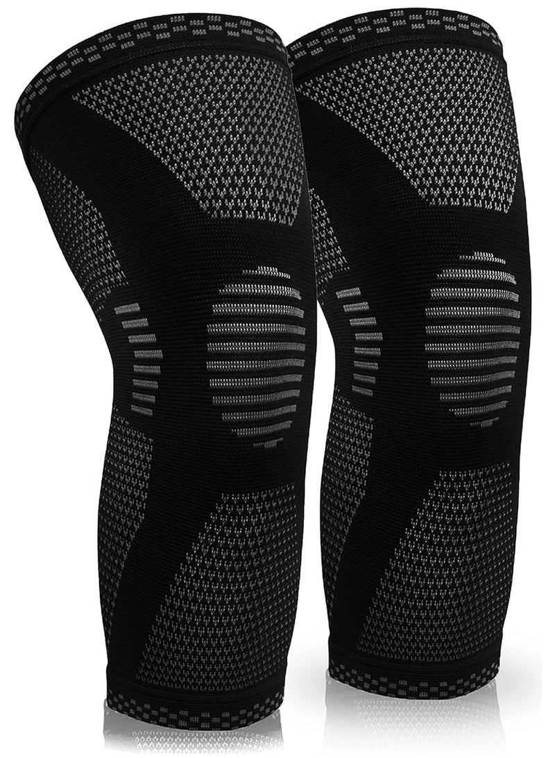 Knee Support for Women/Men, Knee Brace Compression Sleeve Support for Arthritis, Joint Pain, Ligament Injury, Meniscus Tear, ACL, MCL, Tendonitis, Running, Squats, Sports, Black - Image 1