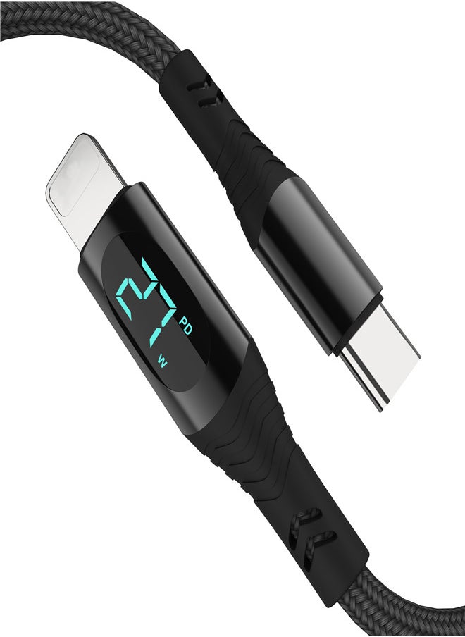 Sendem - USB-C to Lightning Cable, 27W PD Syncing Cord LED Display Fast Charging, High Speed Data Transfer Cord Compatible with iPhone 14 13 12 11 Pro Max XS XR X 8 7 Plus AirPods Pro and More - Image 1
