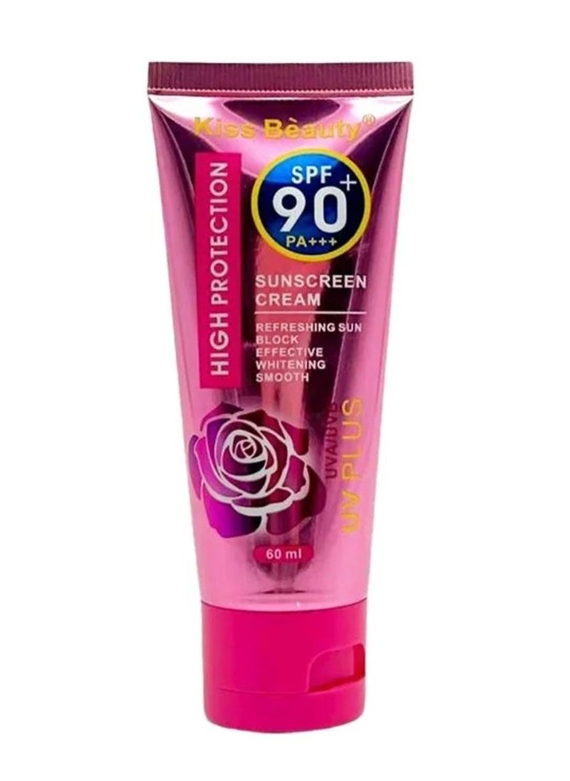 Kiss Beauty High Protection SPF 90+ UV Plus Sunscreen Cream 60Ml  - Image 1