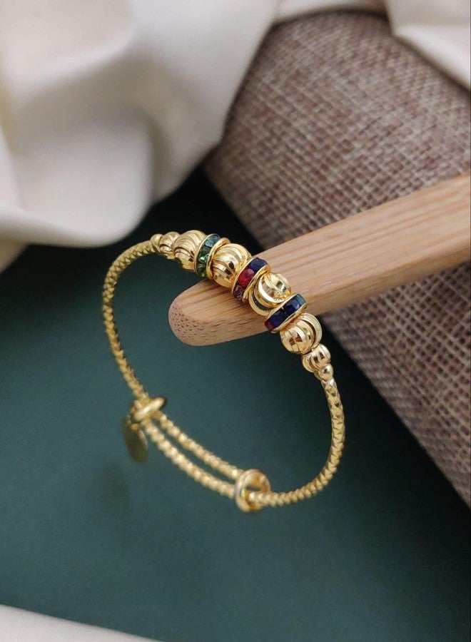 sweeply Elegant Baby Kadli Bracelet with Multicolor Beads – Adjustable Traditional Jewelry for Kids - Image 2