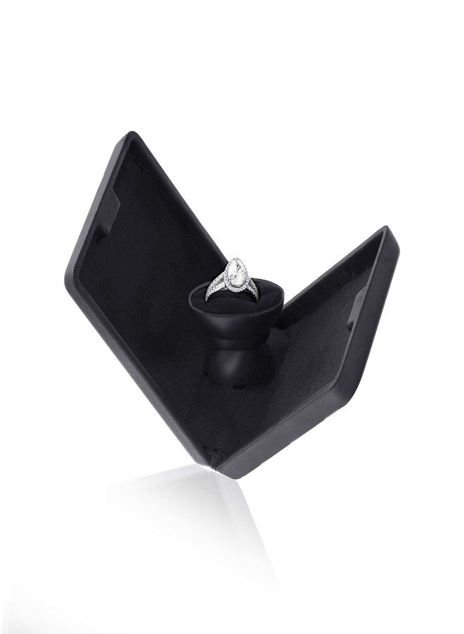 Noble Pack Pop the Question Ring Box - Flat & Slim Engagement Ring Box for Proposal or Special Occasion (Black) - Image 2