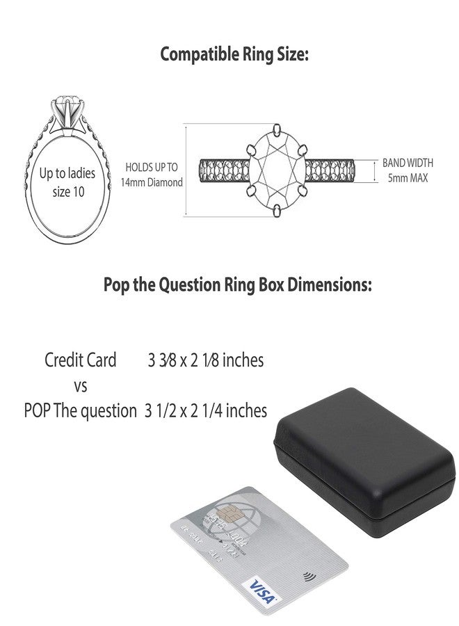 Noble Pack Pop the Question Ring Box - Flat & Slim Engagement Ring Box for Proposal or Special Occasion (Black) - Image 5