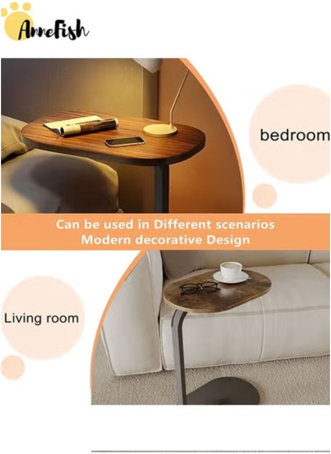 6-Pieces C-Shaped End Table Set Sofa Side Table End Table For Living Room Bedroom Small Service Table Couch Table Metal Frame Easy Assembly