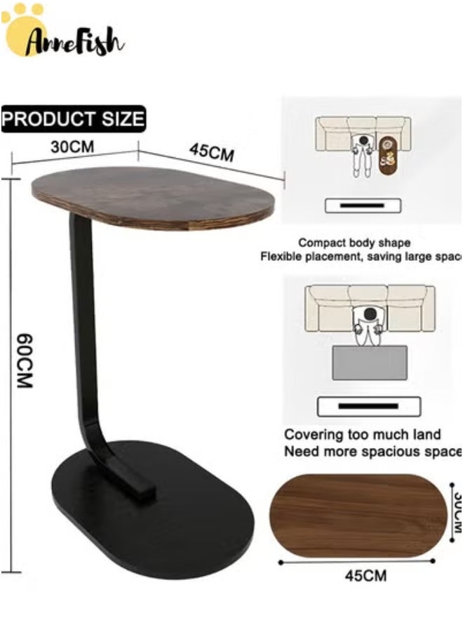 6-Pieces C-Shaped End Table Set Sofa Side Table End Table For Living Room Bedroom Small Service Table Couch Table Metal Frame Easy Assembly