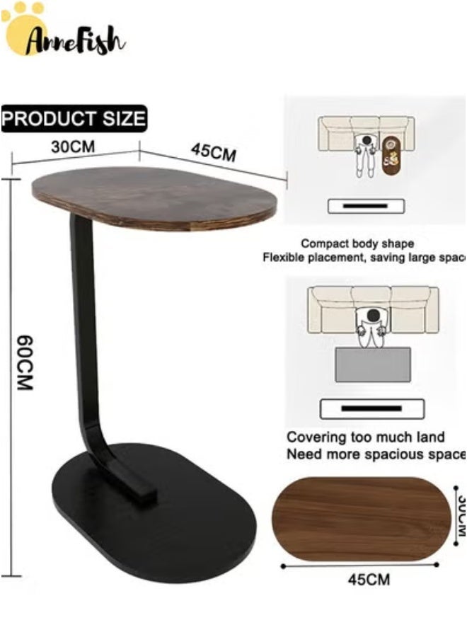 AnneFish 6-Pieces C-Shaped End Table Set Sofa Side Table End Table For Living Room Bedroom Small Service Table Couch Table Metal Frame Easy Assembly - Image 5