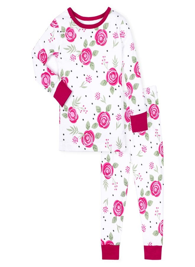 Lamaze Baby Girls Super Combed Natural Cotton Tight Fit Long Sleeve Sleepwear 2 Piece Set, Footless, 1 Pack Pajama Set, Lilac Rain, 5T US - Image 1