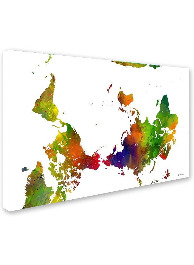 Trademark Fine Art Trademark Fine Art MW0186C3047GG Upside Down Map of The World Clr 1 by Marlene Watson 30x47Inch 30 in x 47 in  - Image 2
